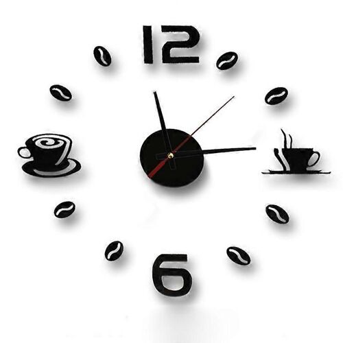 Type A Tasse à café DIY Horloge murale acrylique créative