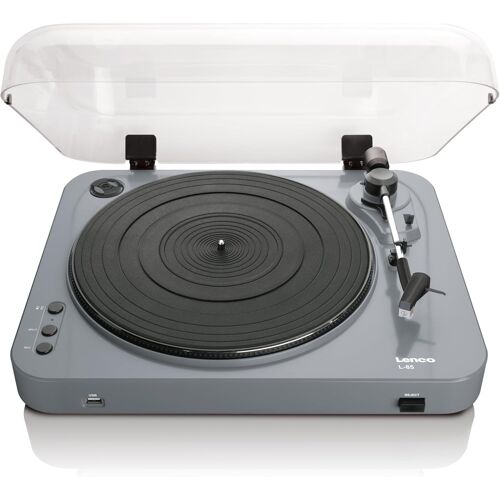 VornixorSarlshop-L-85 Platine Vinyle avec encodeur USB Direct - préamplificateur - Entrée USB - MMC - Track Splitting - Commande à Courroie Semi-Automatique - Capot Amovible - gris
