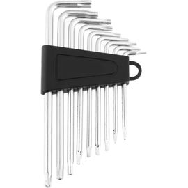 Jeu De Clés Allen Torx,Clé De Sécurité Étoile 9 Pièces Clé Allen En Forme De L T6 T7 T 8 T9 T10 T15 T20 T25 T27 Jeu De Clés Allen,Petit Jeu De Clés L,Pour Vélos