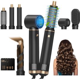 Magic Styler,5-En-1 Airstyler,1000w Séchoir À Cheveux Brosse Soufflante Avec Baguettes À Boucles Automatiques,Set Multifonction De Styler À Air Chaud,110 000 Tr/Min,Séchage,Bouclage,Lissage
