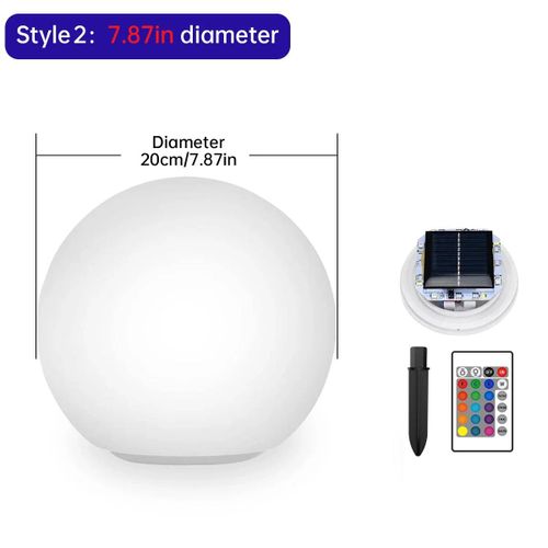 Lampe Led Solaire Rechargeable, Spot Lumineux D'extérieur, Étanche Ip67, Idéal Pour Un Jardin, Un Bar, Une Cour Ou Un Chemin-Ball Light-20cm