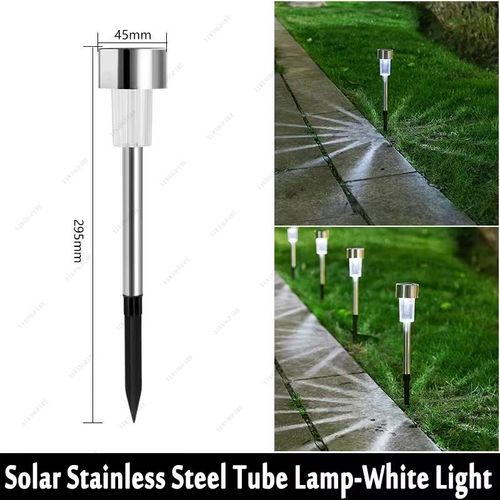 Lampes Solaires Extérieures Lampe De Jardin À Énergie Solaire Étanche Paysage Chemin Lumière Led Pour Cour Arrière-Cour Pelouse Patio Décoratif-1 Pc-White