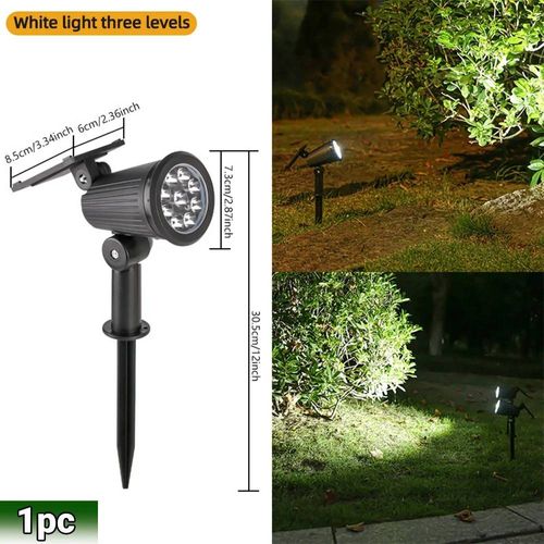Spot Lumineux Solaire À 9 Led, Imperméable Conforme À La Norme Ip65, Éclairage D'extérieur Rgb, Luminosité Réglable, Idéal Pour Un Jardin, Une Cour Ou Des Palmiers-0-5w-1pc White Light