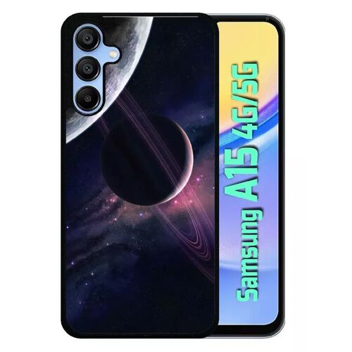 Coque Pour Galaxy A15 4g/5g - Espace Saturne - Silicone - Noir