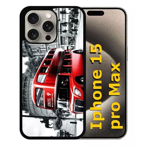 Coque Pour Iphone 15 Pro Max - London Vintage - Silicone - Noir