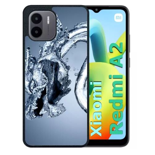 Coque Pour Redmi A2 - Dragon Effet Eau - Silicone - Noir