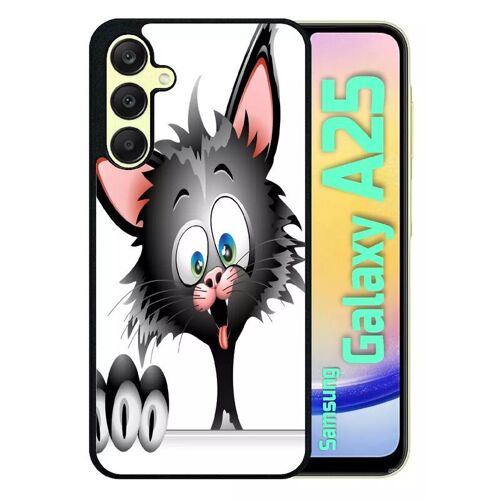 Coque Pour Galaxy A25 - Chat Noir 2 - Silicone - Noir