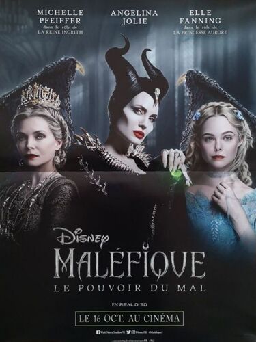 Maléfique : Le Pouvoir Du Mal - Véritable Affiche De Cinéma Pliée - Format 40x60 Cm - De Joachim Ronning Avec Angelina Jolie, Elle Fanning, Michelle Pfeiffer, Harris Dickinson - 2019