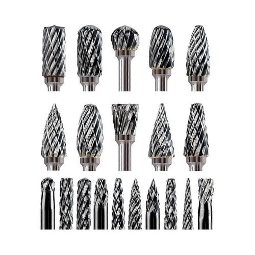 Ensemble de carbure, 20 PCS Meuleuse Outil Râpe Bois Sculpture Bits Accessoires Pièces jointes Meulage en métal
