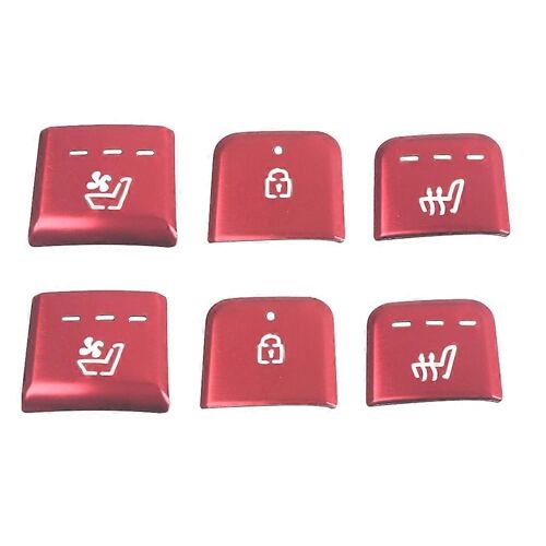 Voiture Alliage D'aluminium Chauffage Bouton Autocollant Garniture Pour Carnaval Ka4 2021 2022 Rouge