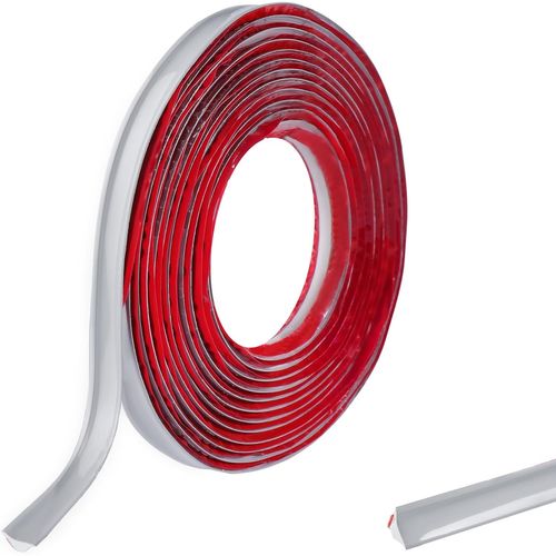 Wayi-3 Mètres Pvc Joint D'étanchéité Autocollant Bordure De Finition Plan De Travail Cuisine Angle Mur, Joint Mur Intérieur Profil Finition Bande Finition Calfeutrage Moulure Plinthe,12mmx6mm Gris