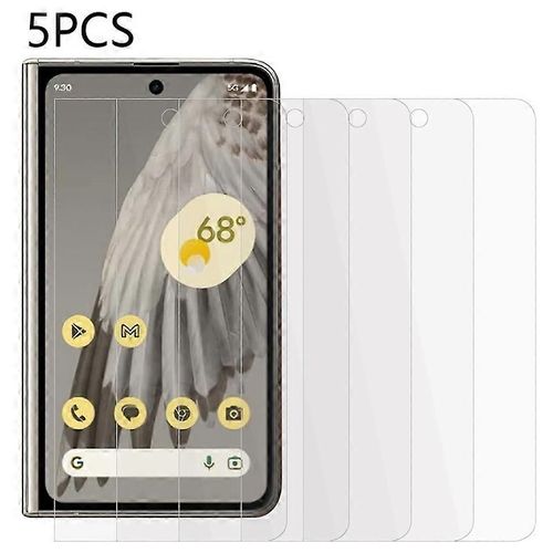 5pcs Film En Verre Trempé Pour Google Pixel Fold, 0,3 Mm Transparent 2.5d Étanche À La Poussière Couverture De Film D¿Écran Avant