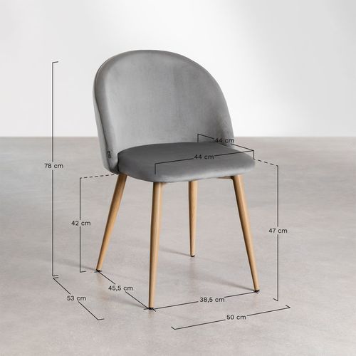 Lot 4 Chaises En Velours Kana Doré