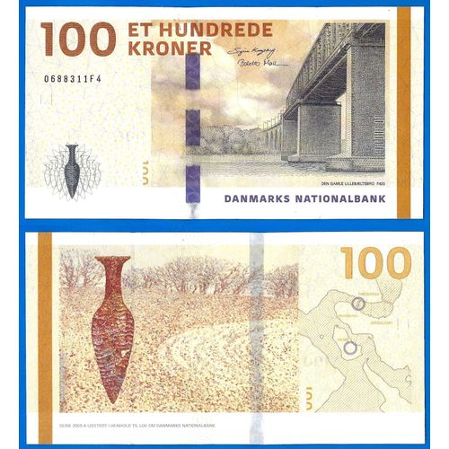 Danemark 100 Couronnes 2009 Pont Kronor Kroner Billet Europe Nord