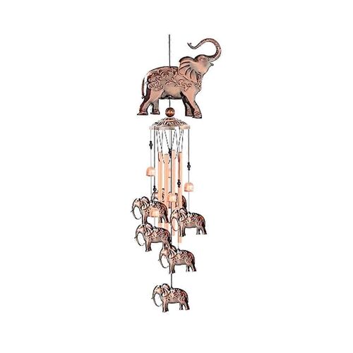 Carillons d¿éléphant pour décor de jardin de décoration de carillons d¿éléphant, 4 carillons de tube en aluminium avec S Ho