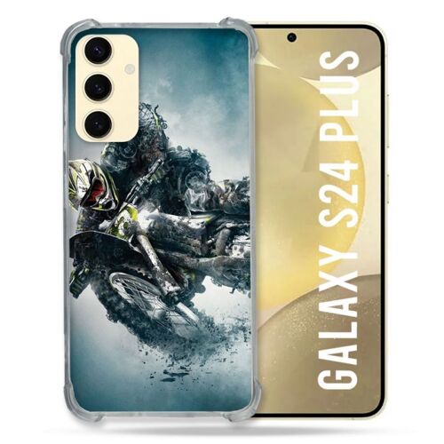 Coque Renforcée Pour Samsung Galaxy S24 Plus Moto Cross Ombre