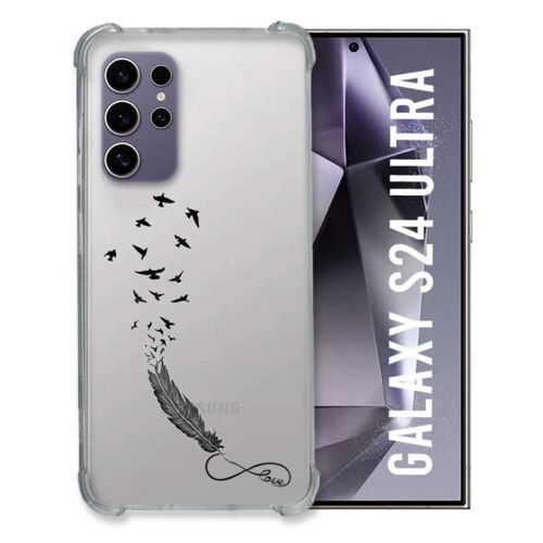 Coque Transparente Pour Samsung Galaxy S24 Ultra Plume Infini