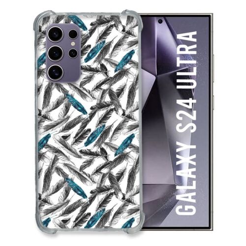 Coque Renforcée Pour Samsung Galaxy S24 Ultra Texture Plume Canard