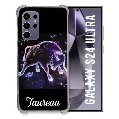 Coque Renforcée Compatible Magsafe Pour Samsung Galaxy S24 Ultra Signe Zodiaque 2 Taureau