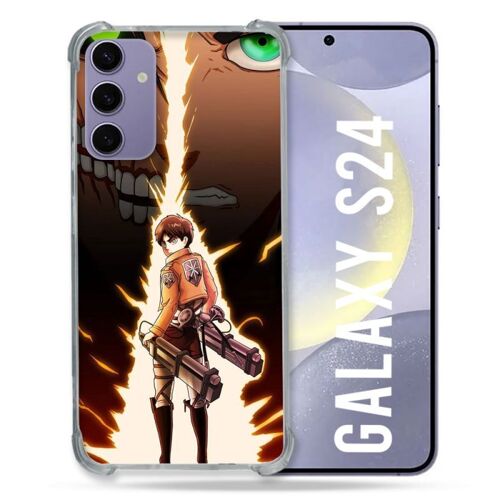 Coque Renforcée Pour Samsung Galaxy S24 Manga Attaque Titans Eren Eclair