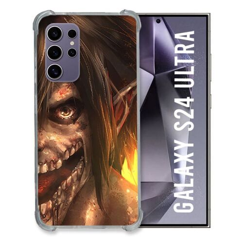 Coque Renforcée Compatible Magsafe Pour Samsung Galaxy S24 Ultra Manga Attaque Titans Eren Titan