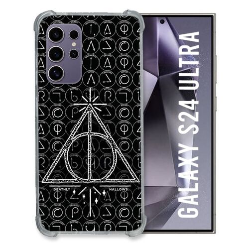 Coque Renforcée Compatible Magsafe Pour Samsung Galaxy S24 Ultra Harry Potter Hollows Triangle Noir
