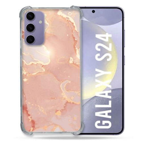 Coque Renforcée Pour Samsung Galaxy S24 Texture Marbre Rose