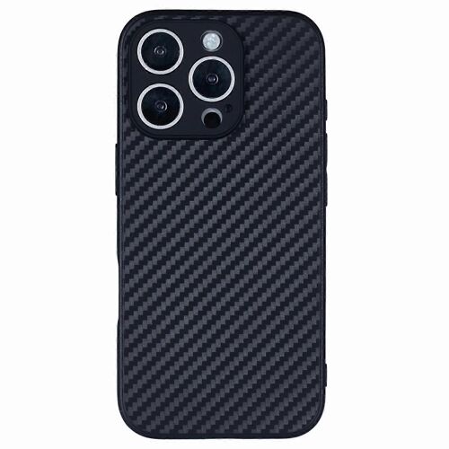 Pour Iphone 16 Pro Max Case Soft Flexible Tpu Slim Phone Cover Texture Fibre De Carbone