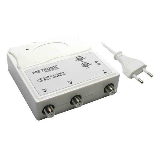 Metronic 414113 Amplificateur TV avec Filtre, Blanc