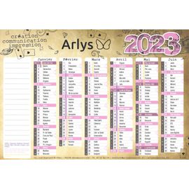 Calendrier Arlys 2023