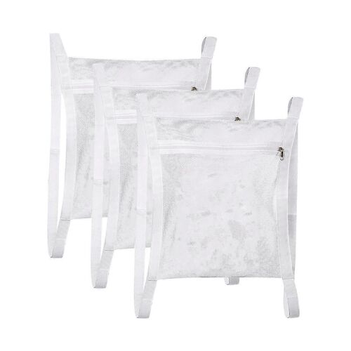 3 pcs Sneaker Washer & Dry Net Bag pour sèche-linge, sacs en maille Honey Comber avec fermeture éclair et sangle pour chaussures, outil de sac réutilisé pour le linge