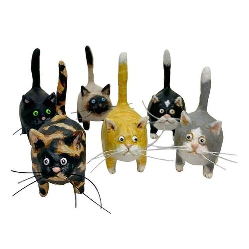Écaille de tortue chats Mini queue Miniature dresser chats ornement, ornement de Noël en résine - lunatique drôle suspendu Statue
