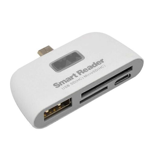 Lecteur de carte à puce OTG TF 4 en 1 haute vitesse avec convertisseur de port de charge Micro-USB OTG pour Andriod Pho