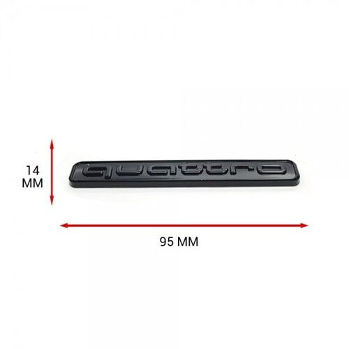 Logo Emblème Quattro Arrière Coffre Noir Brillant 95x14 Mm Pour Audi