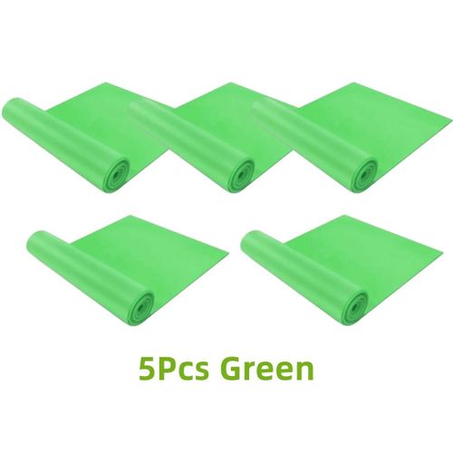 5/1 Pièces Bandes De Résistance De Sport De Yoga Entraînement Pilates Exercice De Fitness Gymnastique À Domicile Bande Élastique En Caoutchouc Naturel Latex Accessoires De Yoga--5pcs Green Bands