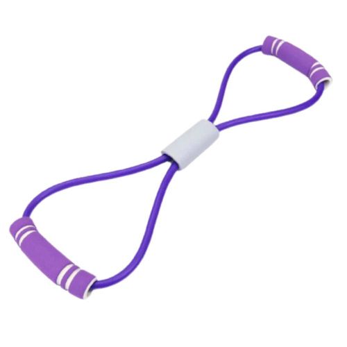 5/1 Pièces Bandes De Résistance De Sport De Yoga Entraînement Pilates Exercice De Fitness Gymnastique À Domicile Bande Élastique En Caoutchouc Naturel Latex Accessoires De Yoga--Purple Rope