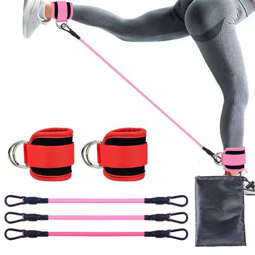 Bandes De Résistance Tpe,Sangles De Cheville,Bande De Butin De Fitness,Squat,Fessure,Entraînement,Yoga,Équipement De Gymnastique,Garde-Jambe,Extensions De Sécurité-Rope Red Set-