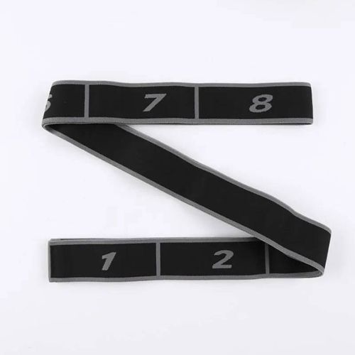 Yoga Tirer Sangle Ceinture Polyester Élastique Danse Latine Étirement Bande 8 Boucles Yoga Pilates Gym Fitness Exercice Bandes De Résistance-Gray-8 Loops