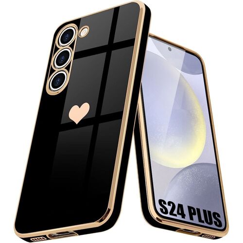 Coque Silicone pour Samsung Galaxy S24 Plus (S24+) - Protection Motif Cur Anti-Rayures Souple Noir - E.F.Connection