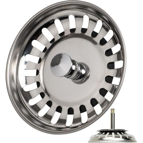 Strainer basket for sink,with Ø 80 mm,Spindle exceeds 27-57 mm in the drain,Ø 8 mm Spindle,Stainless Steel Basket Plug,Sieve for sink,strainer basket