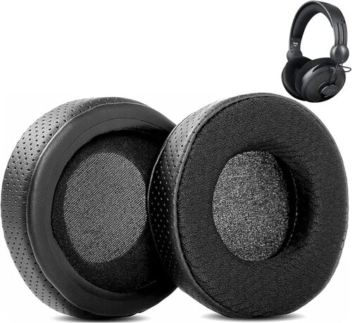 KAL-Respirant Coussinets De Rechange Compatible Avec Teufel Aureol Real Headphones Coussinets D'Oreille En Tissu Maillé/Cuir Protéiné Perforé Et Mousse À Mémoire De Forme