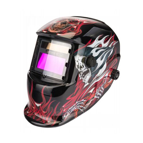 Masque de soudure professionnel auto-obscurcissant échelon 9/13 DIN Noir Flammes rouges