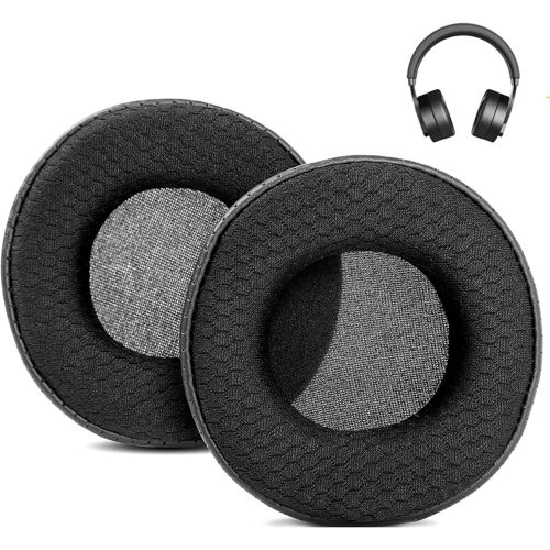 KAL-Respirant Coussinets De Rechange Compatibles Avec Jvc Ha-D710 Ha D710 Headphones Coussinets D'Oreille En Tissu Maillé/Cuir Protéiné Perforé Et Mousse À Mémoire De Forme