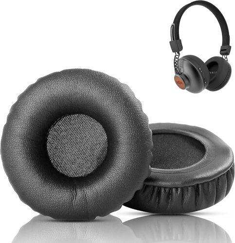 KAL-Oreillettes Compatibles Avec House Of Marley Positive Vibration 2 Casque (Noir) Coussin De Remplacement Pour Casque (Cuir Protéiné/Mousse À Mémoire De Forme)