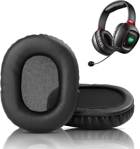 KAL-Coussinets Compatibles Avec Sound Blaster Tactic3D Rage Wireless V2.0 Casques Coussinets De Remplacement (Cuir De Protéine/Mousse À Mémoire)