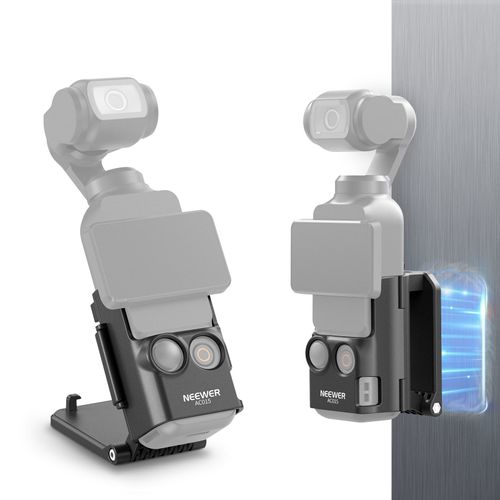 NEEWER BASICS Support Magnétique Compatible avec DJI Osmo Pocket 3, Support de Caméra en Plastique Réglable à 180°, Adaptateur d'Extension Multifonctional pour Pocket 3 Poignée d'Alimentation, AC015