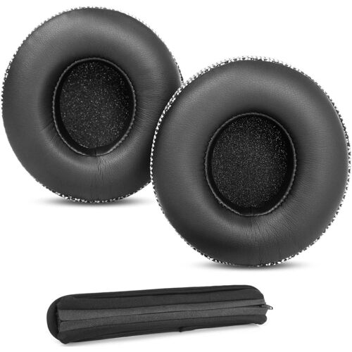 KAL-Coussinets D'Oreille + Arceau Compatible Avec Beats Solo 2 & Solo 3 Wireless On-Ear Headphones Coussinets D'Oreille De Rechange En Cuir Protéiné Doux Et Mousse À Mémoire De Forme