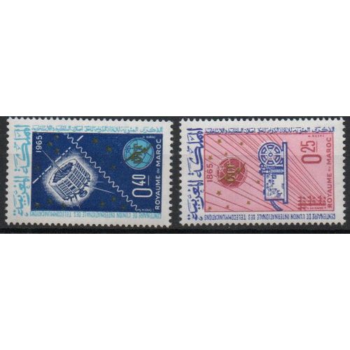 Maroc Timbre Union Internationale Des Télécommunications 1965