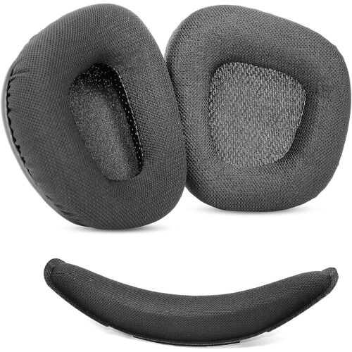KAL-Oreillettes Compatibles Avec Corsair Void & Corsair Void Pro 7.1 Casques De Jeu Filaires Et Sans Fil Coussin De Remplacement Pour Casque (Tissu Respirant/Mousse De Haute Qualité)