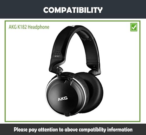 KAL-Coussinets De Rechange Compatibles Avec Le Casque Akg K182/K182, Avec Coussinets En Cuir Protéiné Doux Et En Mousse À Mémoire De Forme.